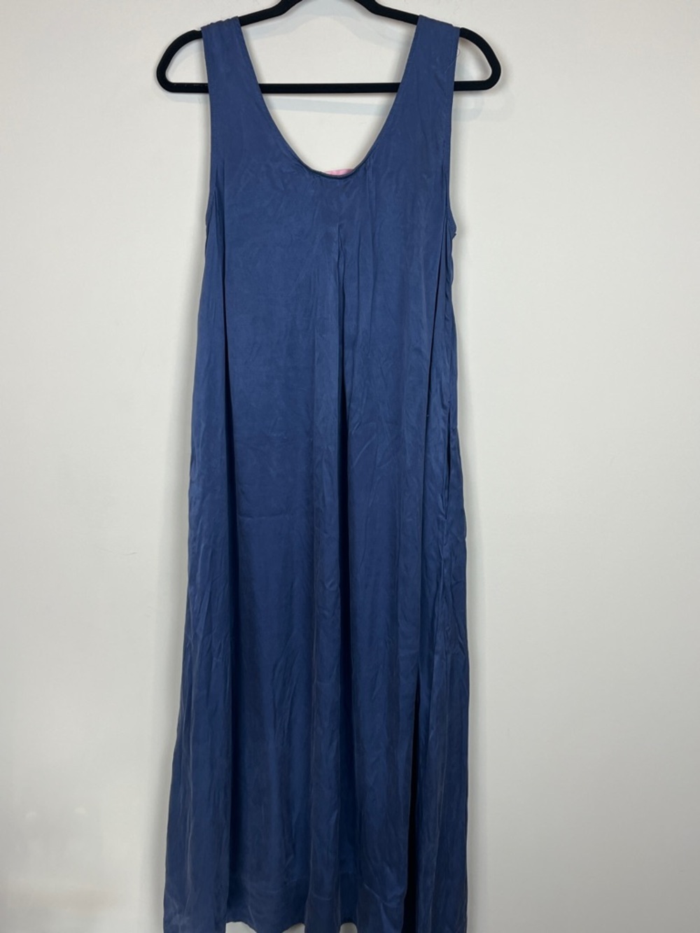 NWT Rose & Crown Cupro Navy Sleeveless Tank Maxi Boho Flowy Dress Size Small - Picture 8 of 8
